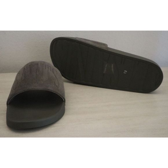 ALLSAINTS 34ZM0180 Men\'s Sz 10M Charcoal Gray Sunland Suede Slide Sandals main image 5